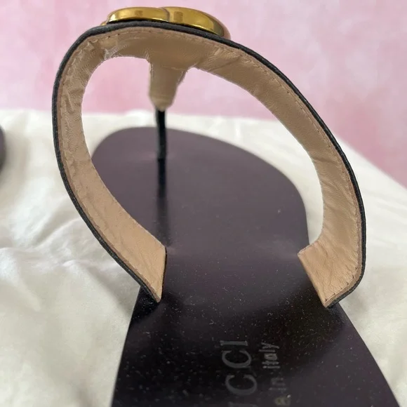 Gucci GG Marmont leather thong sandals size 40 US size 10 - Picture 5 of 12